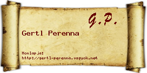 Gertl Perenna névjegykártya